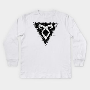Shadowhunters rune / The mortal instruments - Angelic power rune feathers and words - Clary, Alec, Jace, Izzy, Magnus - Mundane Kids Long Sleeve T-Shirt